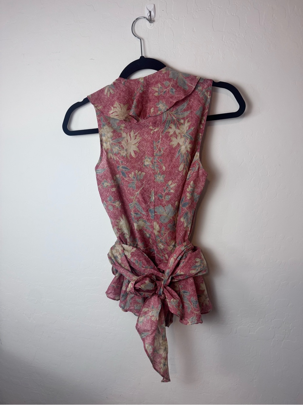 Vintage Lauren Ralph Lauren Floral Ruffle Wrap Tie Blouse XS - Picture 3 of 10